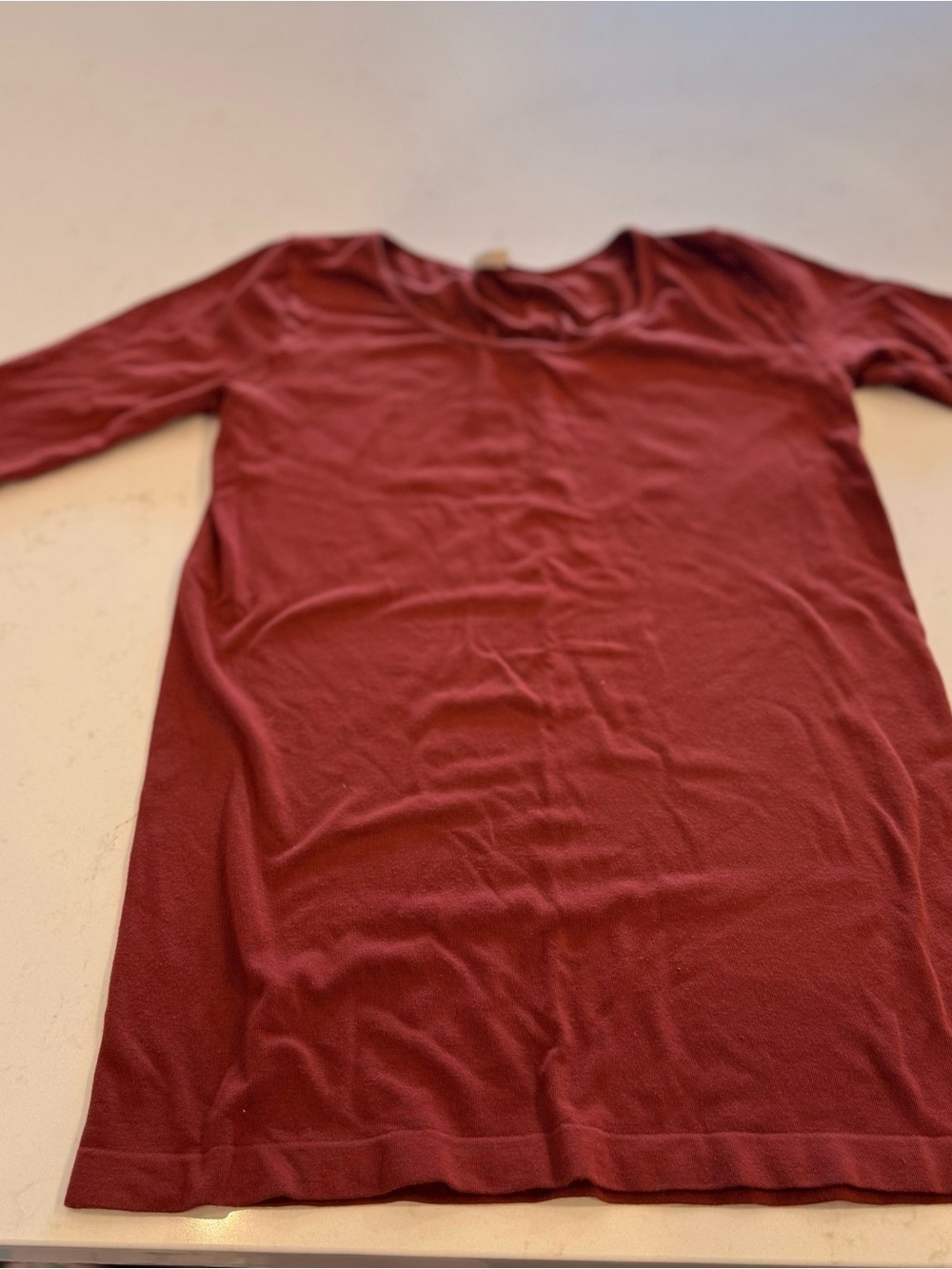 Women's Long Sleeve Tee - 3 Quarter Lenght Sleeves Brick/Rust